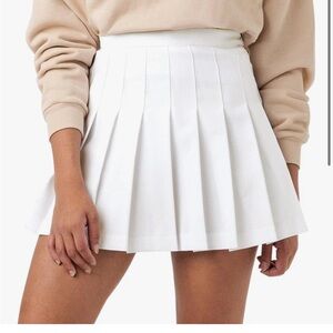 Pleated white tennis skirt